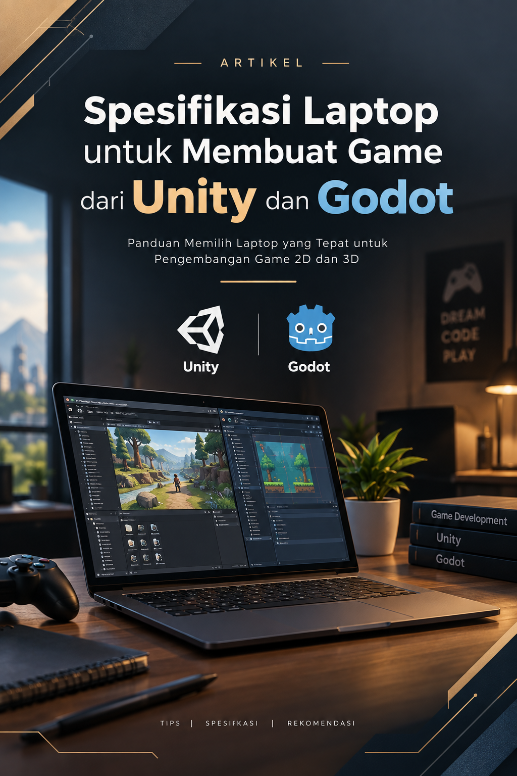 Gambar Spesifikasi Laptop untuk Membuat Game Menggunakan Unity dan Godot
