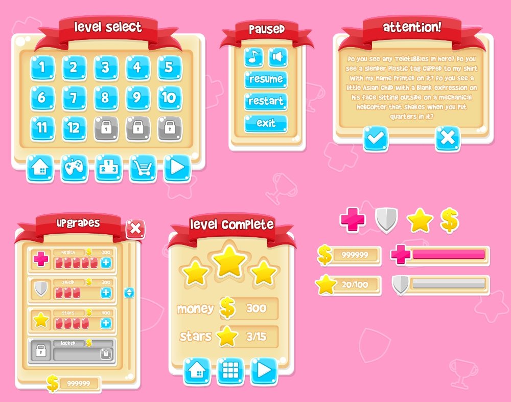 Thumbnail Assets Desain Grafis Game UI Pack 1 Format Vector